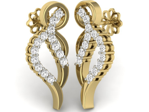 Printable 3D Jewelry design of Earrings with diamonds Model 3D