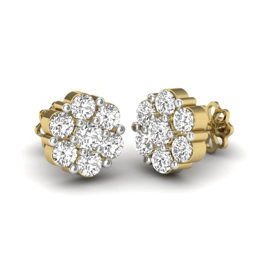 Printable 3D Jewelry design of Earrings with diamonds 3D Model .c4d .max .obj .3ds .fbx .stl .blend 