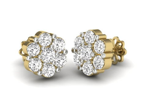 Printable 3D Jewelry design of Earrings with diamonds Model 3D