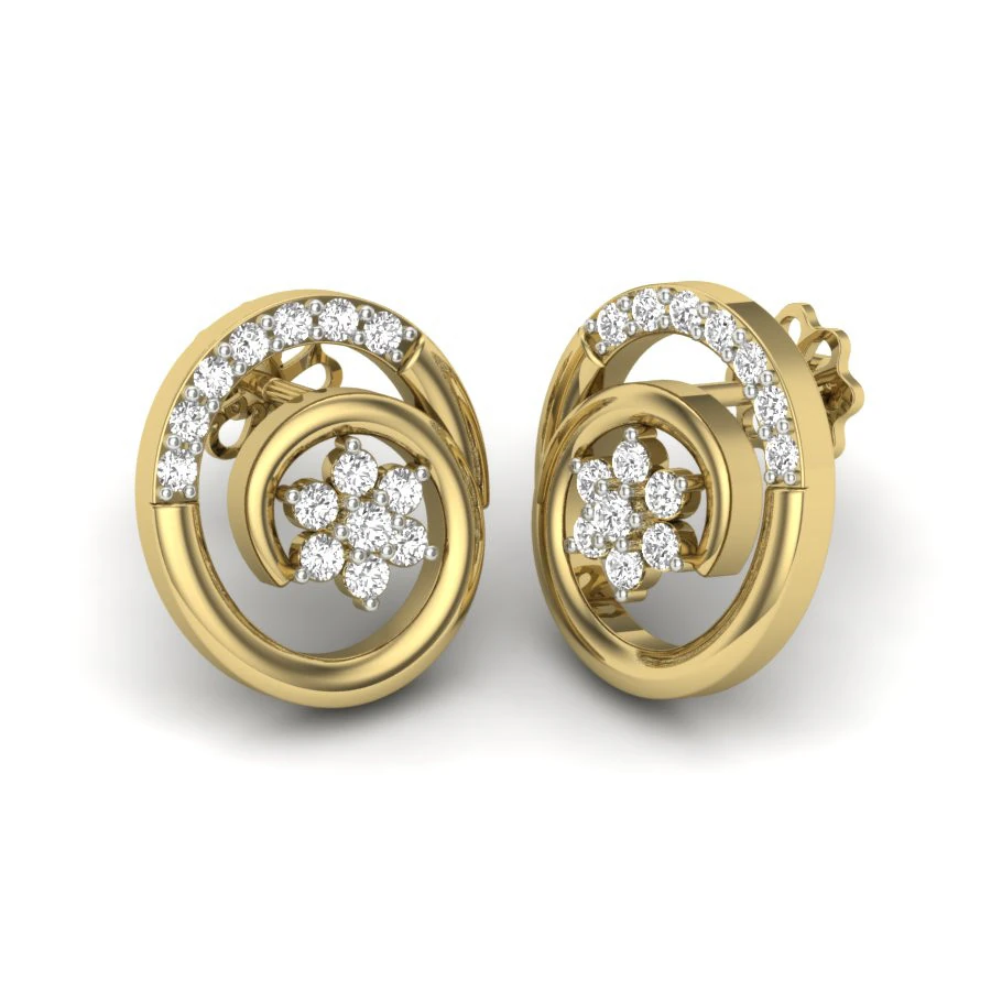 Printable 3D Jewelry design of Earrings with diamonds 3D Model .c4d .max .obj .3ds .fbx .stl .blend 