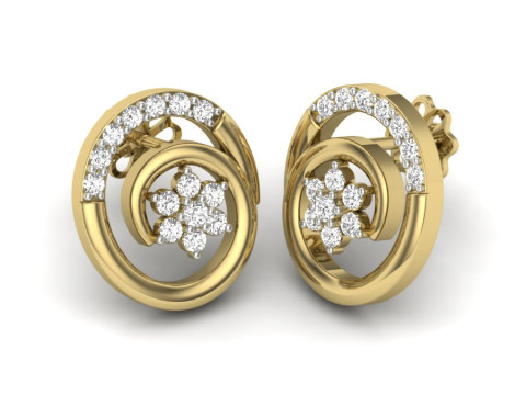Printable 3D Jewelry design of Earrings with diamonds Model 3D