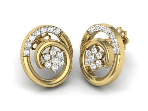 Printable 3D Jewelry design of Earrings with diamonds 3D Model