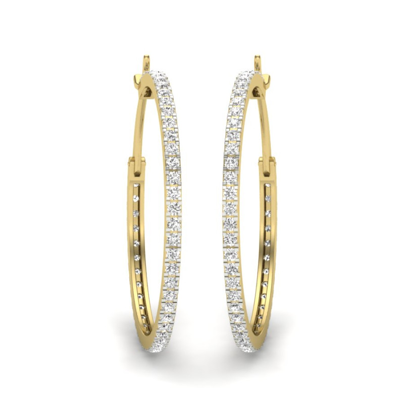 Printable 3D Jewelry design of Earrings with diamonds 3D Model .c4d .max .obj .3ds .fbx .stl .blend 