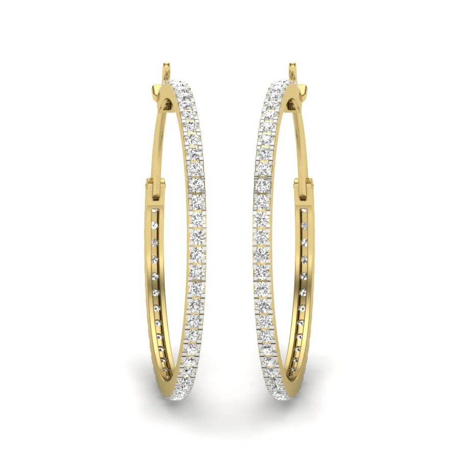 Printable 3D Jewelry design of Earrings with diamonds 3D Model .c4d .max .obj .3ds .fbx .stl .blend 