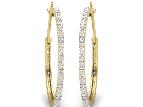 Printable 3D Jewelry design of Earrings with diamonds Model 3D