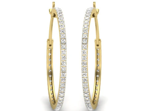 Printable 3D Jewelry design of Earrings with diamonds 3D Model