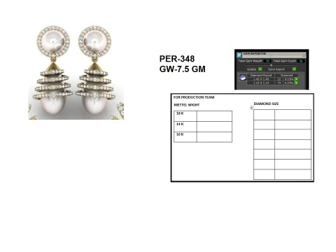 Printable 3D Jewelry design of Earrings with diamonds 3D Model