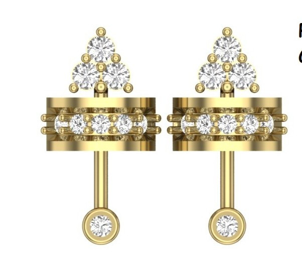Printable 3D Jewelry design of Earrings with diamonds 3D मॉडल .c4d .max .obj .3ds .fbx .stl .blend