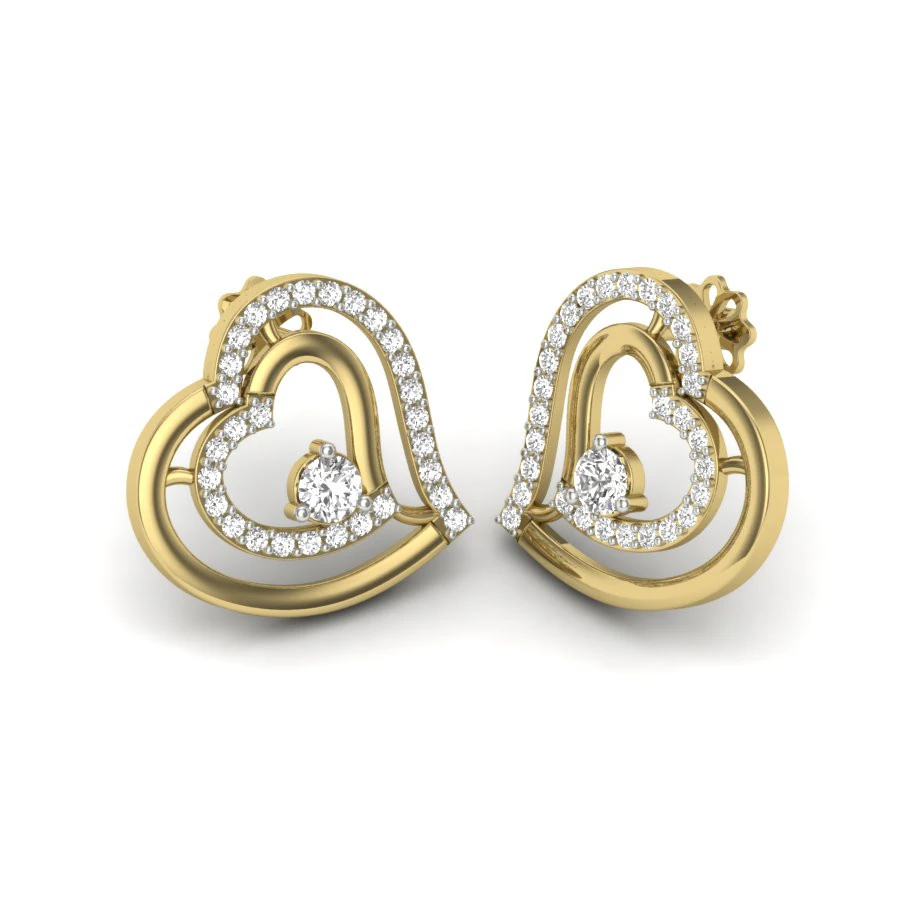 Printable 3D Jewelry design of Earrings with diamonds 3D Model .c4d .max .obj .3ds .fbx .stl .blend 