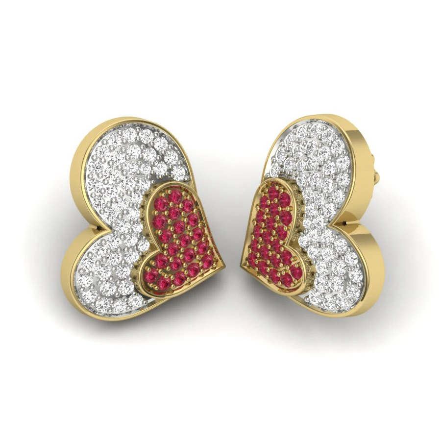Printable 3D Jewelry design of Earrings with diamonds 3D Model .c4d .max .obj .3ds .fbx .stl .blend 