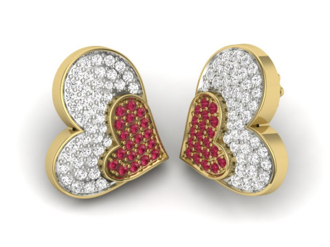 Printable 3D Jewelry design of Earrings with diamonds Model 3D