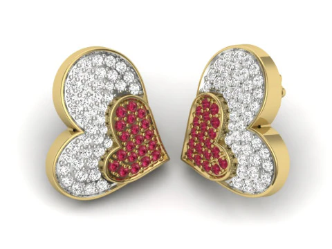 Printable 3D Jewelry design of Earrings with diamonds 3D Model