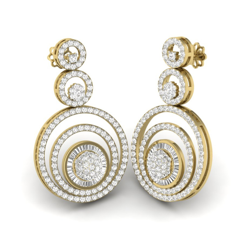 Printable 3D Jewelry design of Earrings with diamonds 3D Model .c4d .max .obj .3ds .fbx .stl .blend 