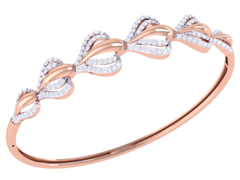 ダイヤモンドを使用したバングルの 3D 印刷可能なジュエリー デザイン 3Dモデル