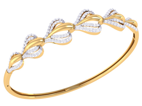 3D Printable Jewelry design of Bangle with diamonds 3D Model