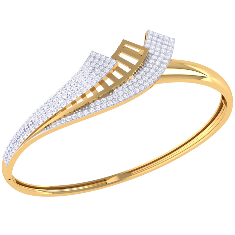 Conception de bijoux imprimables en 3D d'un bracelet avec des diamants Modèle 3D .c4d .max .obj .3ds .fbx .stl .blend 