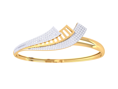 3D Printable Jewelry design of Bangle with diamonds 3D Model