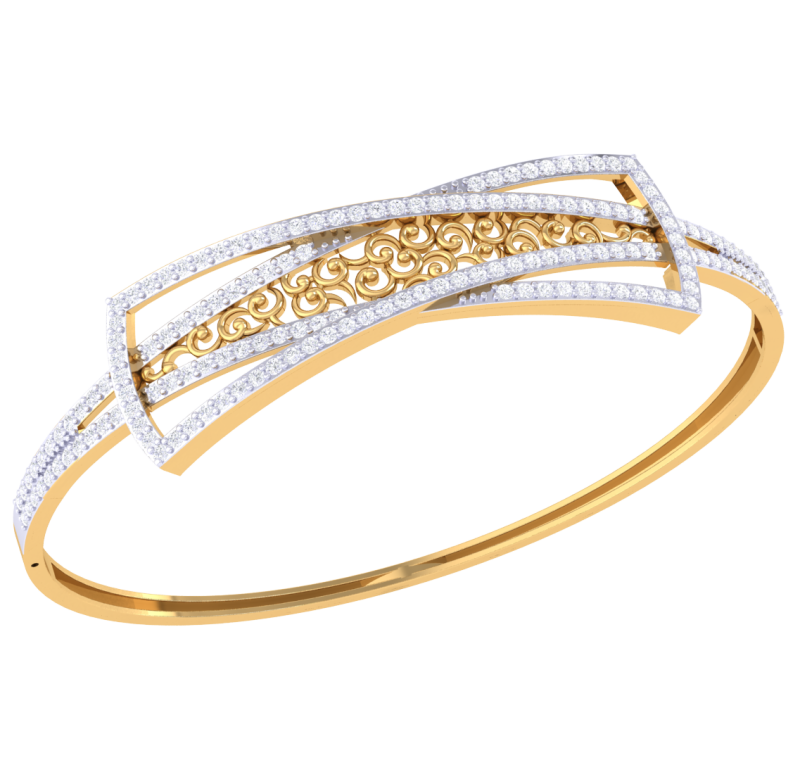 3D Printable Jewelry design of Bangle with diamonds 3D Model .c4d .max .obj .3ds .fbx .stl .blend 