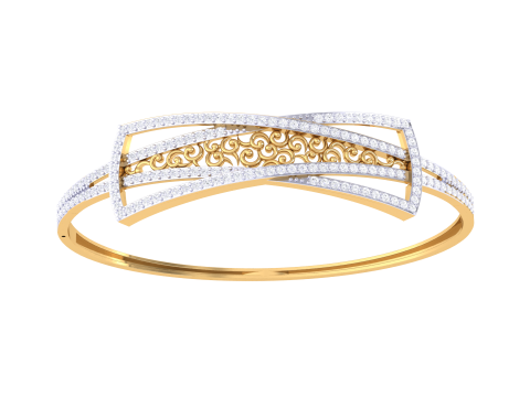 3D Printable Jewelry design of Bangle with diamonds 3D Model