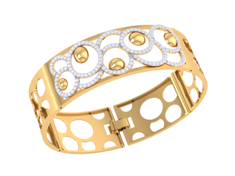 3D Printable Jewelry design of Bangle with diamonds 3D Модель