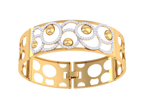 3D Printable Jewelry design of Bangle with diamonds 3D Model