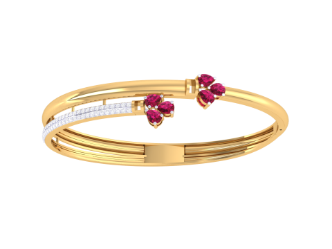 3D Printable Jewelry design of Bangle with diamonds Model 3D