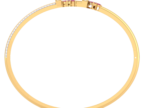 3D Printable Jewelry design of Bangle with diamonds Model 3D