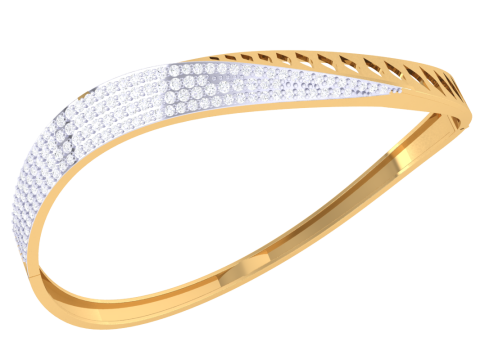 3D Printable Jewelry design of Bangle with diamonds 3D Modell
