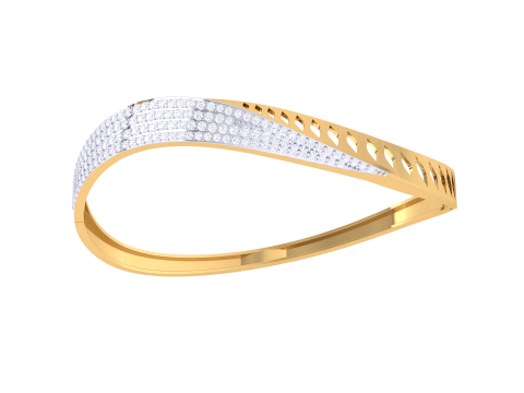 3D Printable Jewelry design of Bangle with diamonds 3D Model