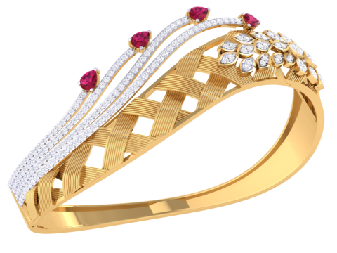 3D Printable Jewelry design of Bangle with diamonds 3D Modell