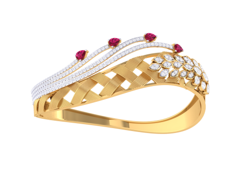 3D Printable Jewelry design of Bangle with diamonds Modèle 3D