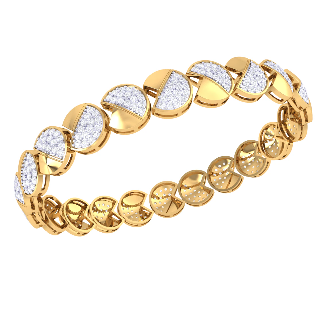 3D Printable Jewelry design of Bangle with diamonds 3D Model .c4d .max .obj .3ds .fbx .stl .blend 