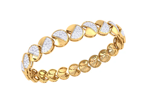 Diseño de joyería imprimible en 3D de brazalete con diamantes. Modelo 3D