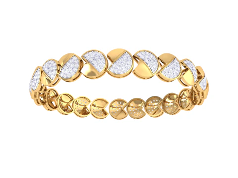 3D Printable Jewelry design of Bangle with diamonds 3D Model