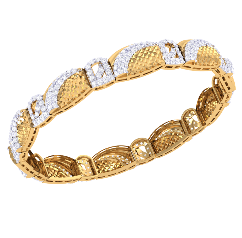 3D Printable Jewelry design of Bangle with diamonds 3D 模型 .c4d .max .obj .3ds .fbx .stl .blend
