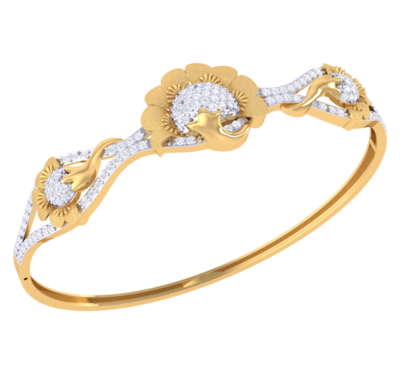 3D Printable Jewelry design of Bangle with diamonds 3D Модель .c4d .max .obj .3ds .fbx .stl .blend