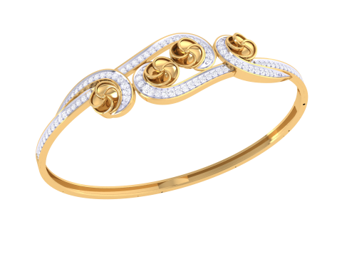 3D Printable Jewelry design of Bangle with diamonds 3D Modell