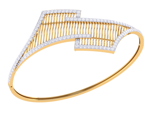 3D Printable Jewelry design of Bangle with diamonds 3D Modell
