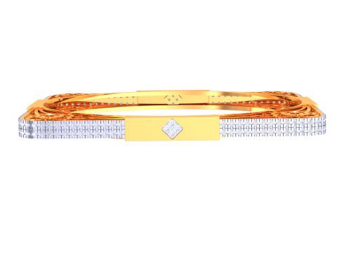 3D Printable Jewelry design of Bangle with diamonds 3D Model
