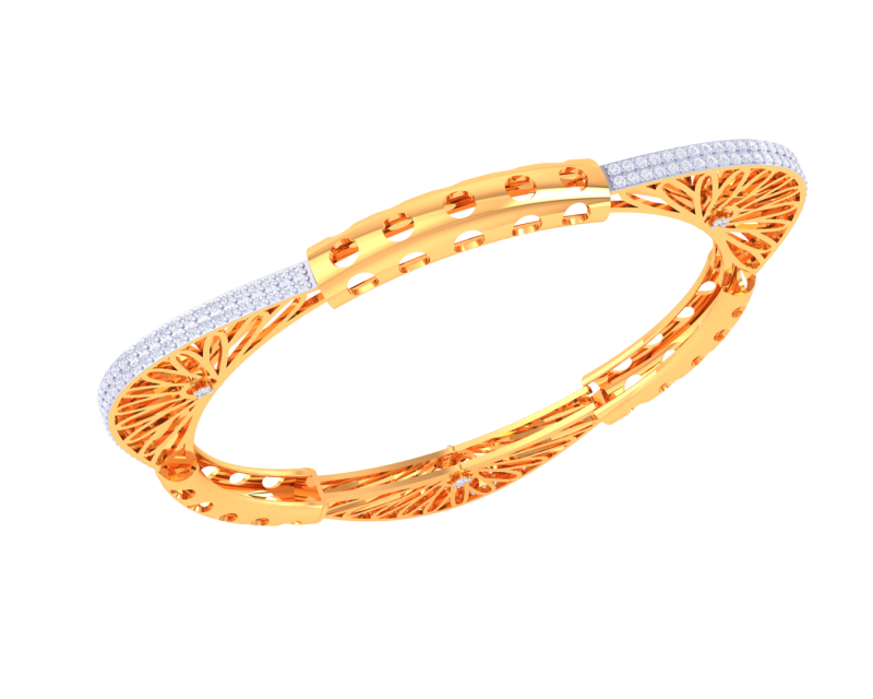 3D Printable Jewelry design of Bangle with diamonds Modelo 3D .c4d .max .obj .3ds .fbx .stl .blend 