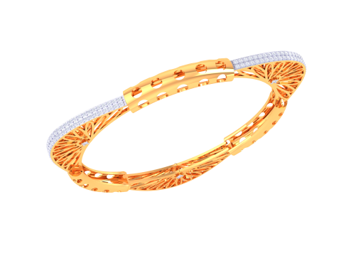 3D Printable Jewelry design of Bangle with diamonds 3D Modell
