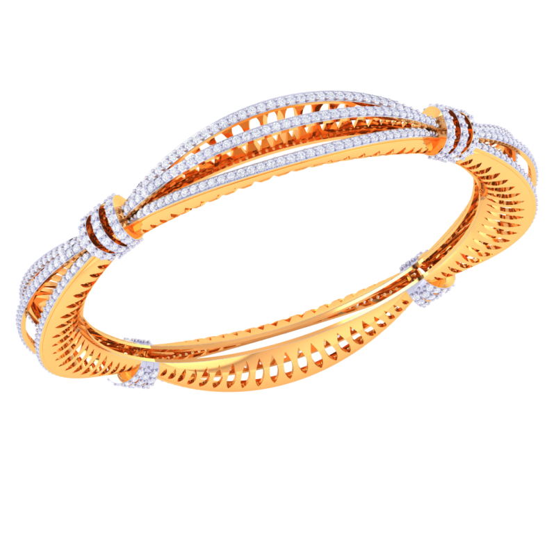 3D Printable Jewelry design of Bangle with diamonds 3D 模型 .c4d .max .obj .3ds .fbx .stl .blend