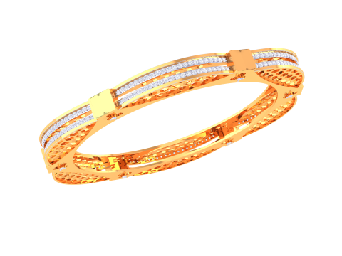 3D Printable Jewelry design of Bangle with diamonds 3D Modell