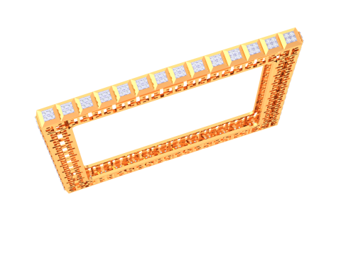 3D Printable Jewelry design of Bangle with diamonds 3D Modell
