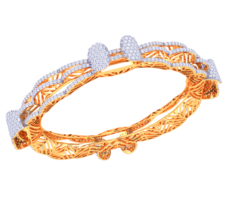 3D Printable Jewelry design of Bangle with diamonds Modèle 3D .c4d .max .obj .3ds .fbx .stl .blend 