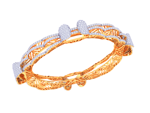 3D Printable Jewelry design of Bangle with diamonds 3D Modell