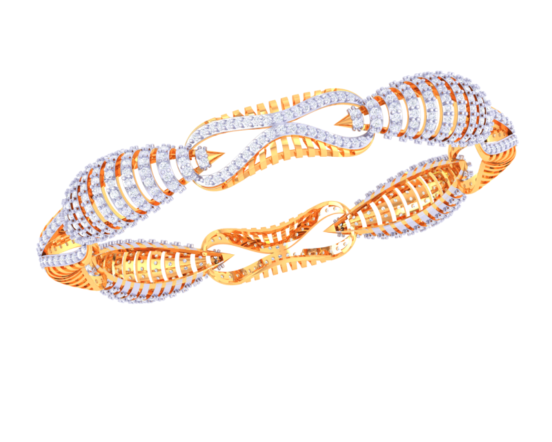 3D Printable Jewelry design of Bangle with diamonds 3D 모델 .c4d .max .obj .3ds .fbx .stl .blend 