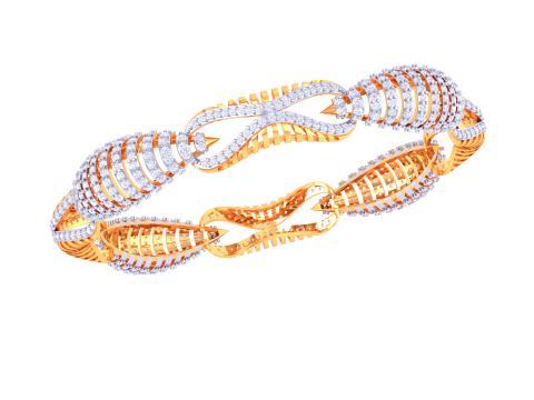 3D Printable Jewelry design of Bangle with diamonds 3D Model