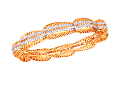 3D Printable Jewelry design of Bangle with diamonds 3D Model