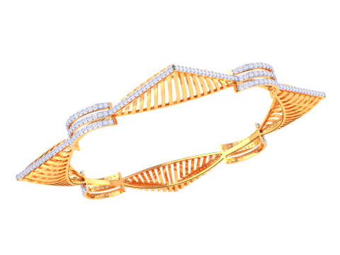3D Printable Jewelry design of Bangle with diamonds 3D Model